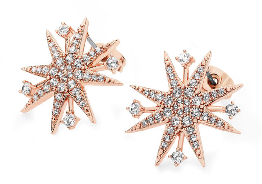Tipperary Crystal Rose Gold Star Bright Earrings