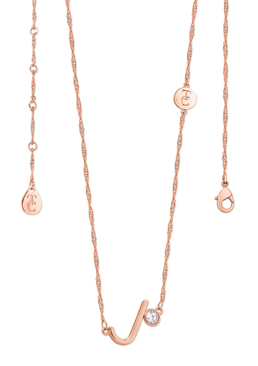 Tipperary Crystal Rose Gold 'J' Pendant