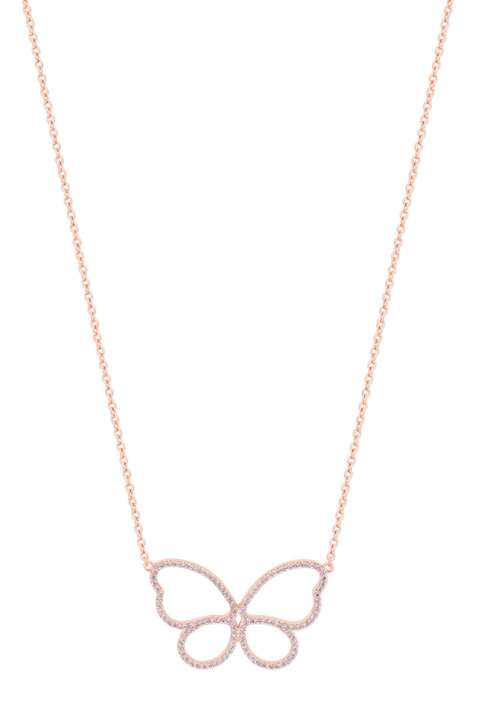 Tipperary Crystal Butterfly Collection Rose Gold Pendant