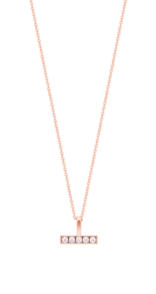 Tipperary Crystal Rose Gold T Bar Pendant