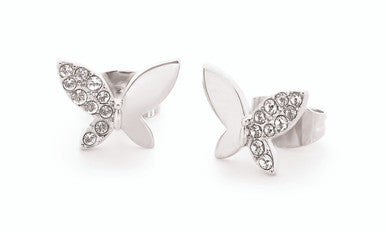 Tipperary Crystal Sterling Crystal Butterfly Half Pave Studs