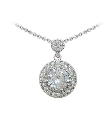 Tipperary Crystal Simple CZ Pendant Sterling Silver