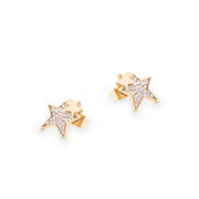 Tipperary Crystal Double Star Earrings Gold