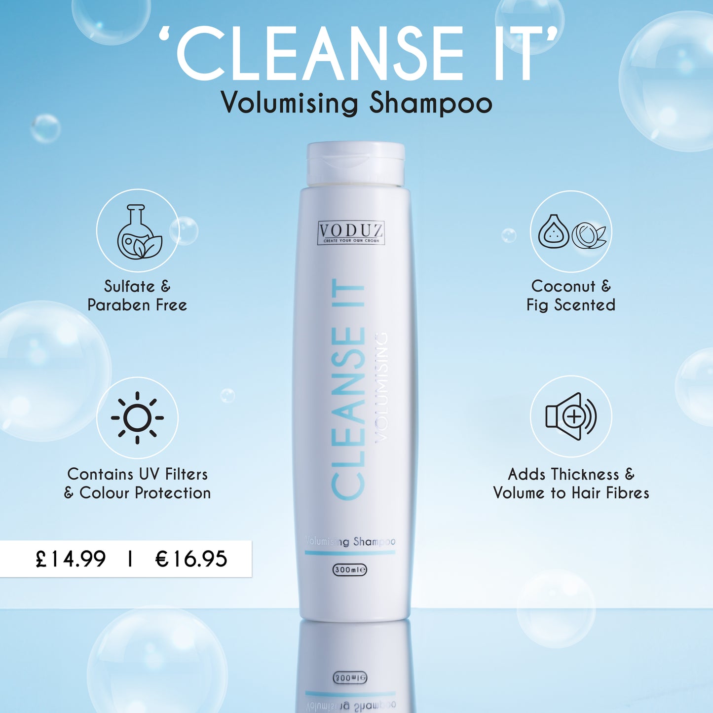 Voduz Cleanse It Volumising Shampoo 300ml