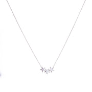 Betty & Biddy Trio Star Charm Necklace Silver