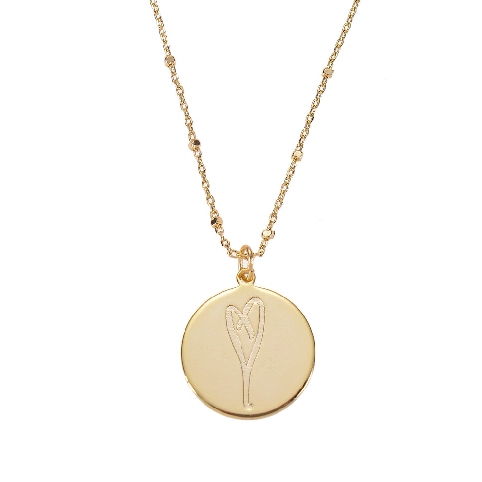 Betty & Biddy Engraved Heart Gold Necklace
