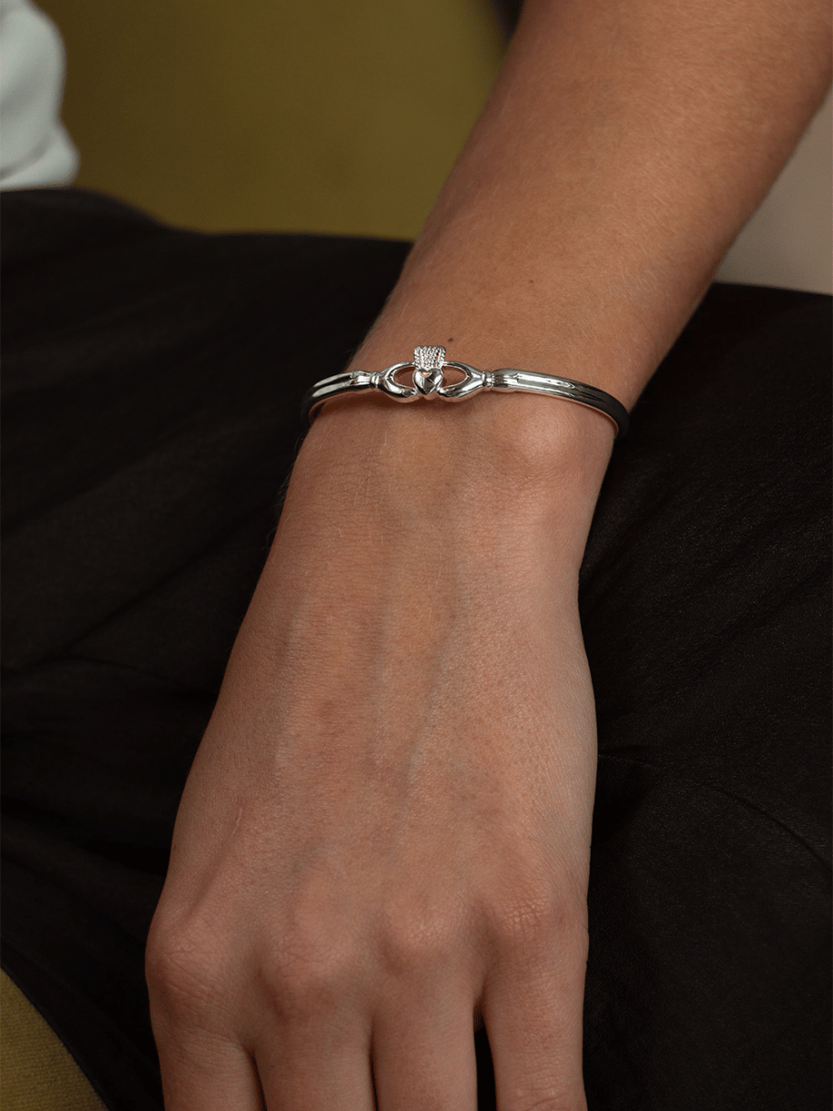 Betty & Biddy The Claddagh Silver Bangle - Delicate